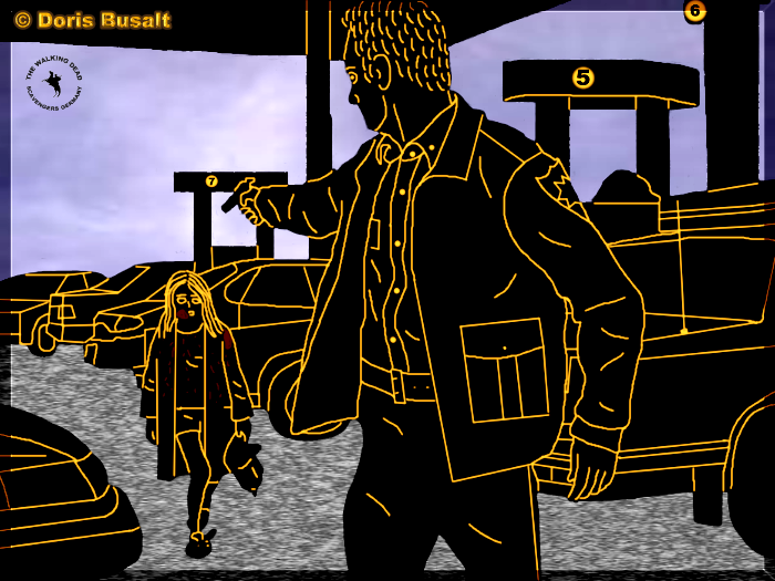 2 - Addy Miller and Andrew Lincoln as Teddy Walker and Rick Grimes